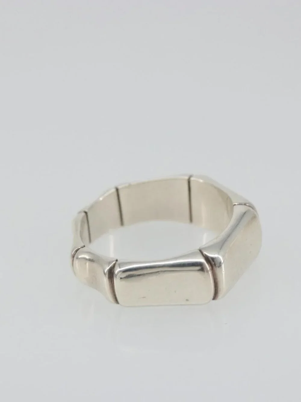 GUCCI Bamboo Ring Ag925 Silver Auth SW2377V